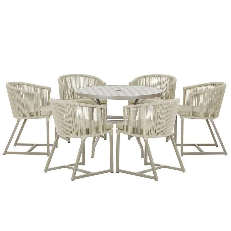 Mesa E 6 Cadeiras De Jantar Noronha Fendi E7 Trama Rami