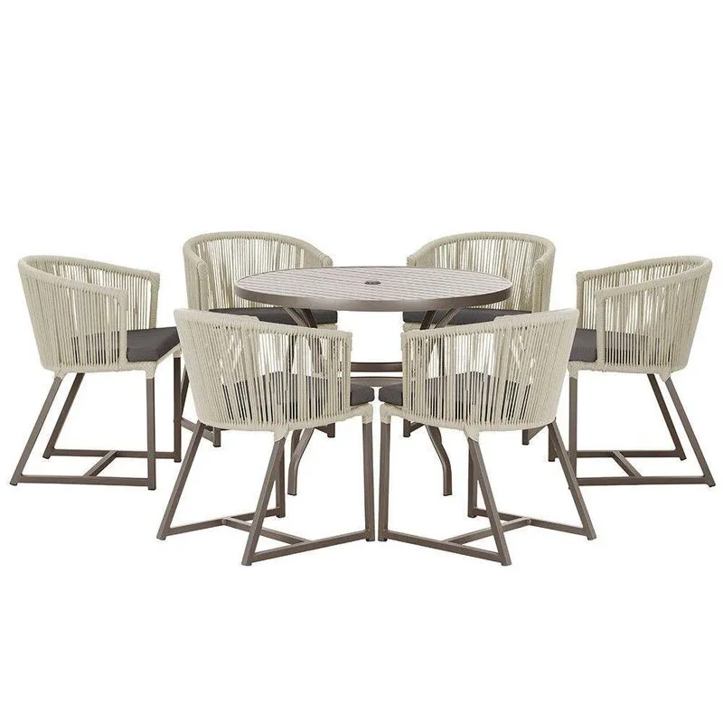Mesa Com 6 Cadeiras Jantar Noronha Marrom E11 Trama Original Rami