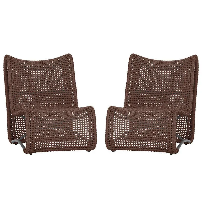 2 Cadeiras Poltronas Texas Corda Náutica Varanda Jardim Marrom