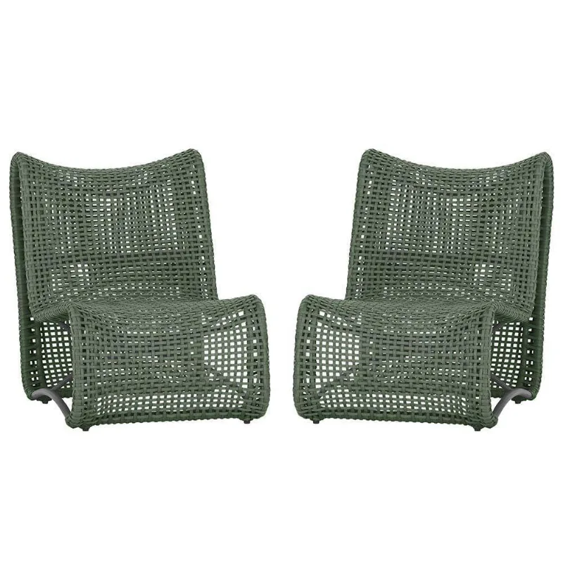 2 Cadeiras Poltronas Texas Corda Náutica Varanda Jardim Verde