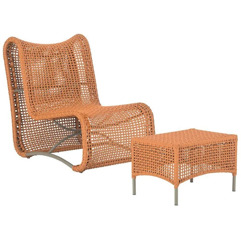 Kit Poltrona E Mesa Texas Alumínio Fendi Terracota Trama Original