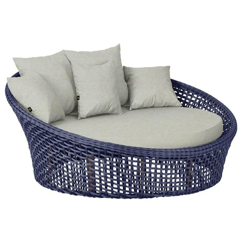 Chaise Hungria Pintura Marrom Corda Náutica E3 Trama Azul