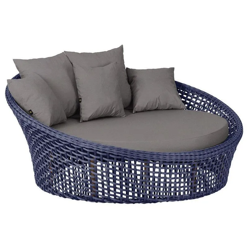 Chaise Hungria Pintura Marrom Corda Náutica E11 Trama Azul