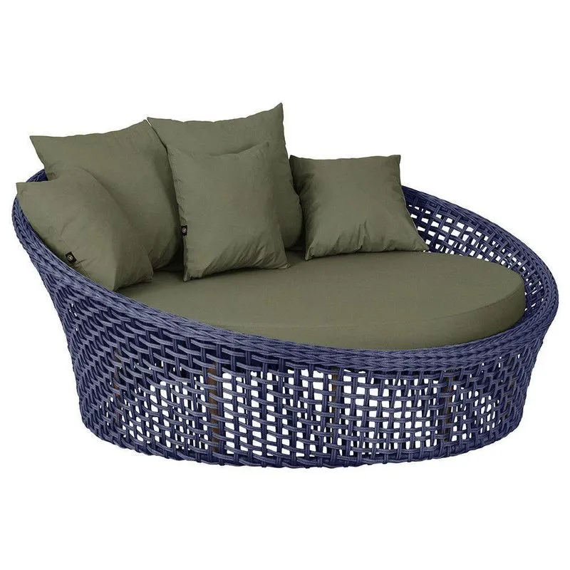 Chaise Hungria Pintura Marrom Corda Náutica E13 Trama Azul