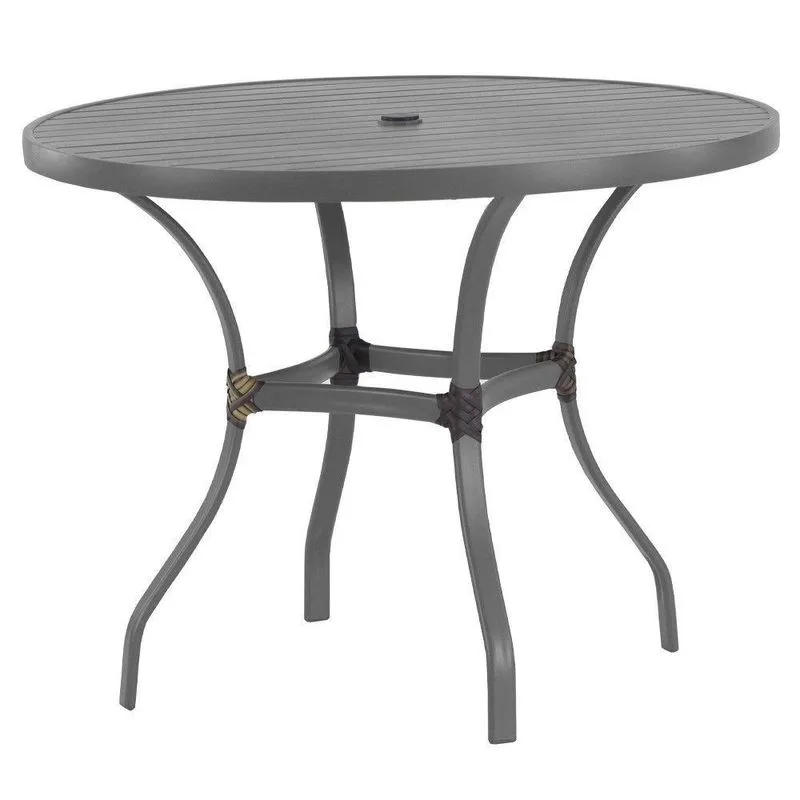 Mesa Roma Com Tampo Ripado 120 Cm Alumínio Cinza