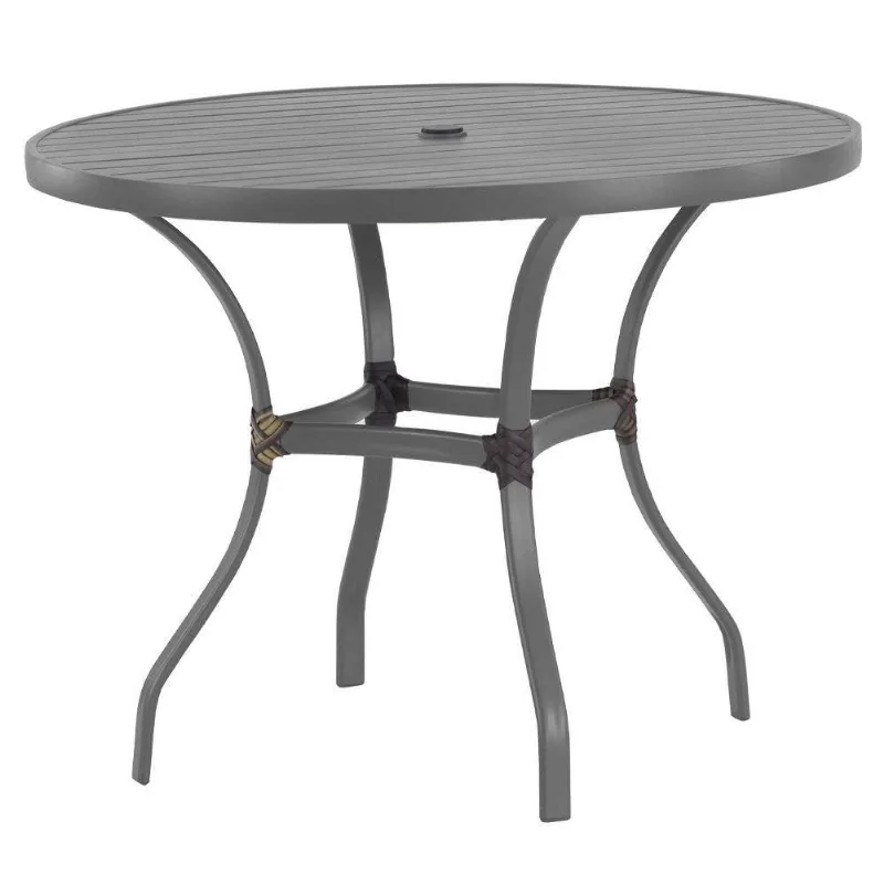 Mesa Com Tampo Ripado Alumínio Para Cozinha Trama Original Cinza