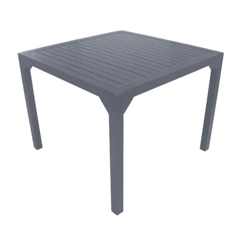 Mesa Quadrada Haiti 60cm Tampo Ripado Em Alumínio Trama