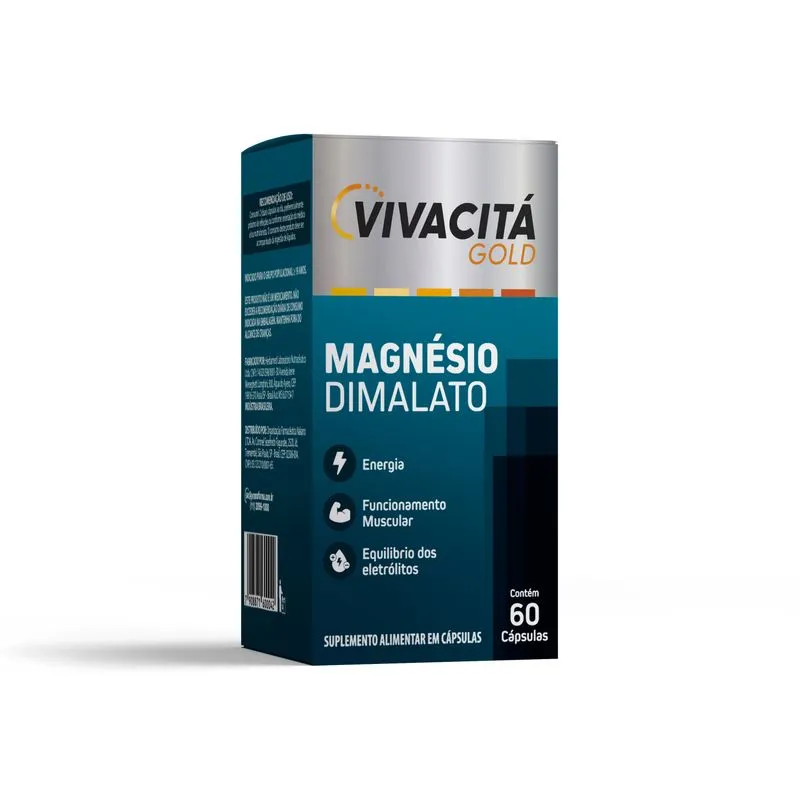Magnésio Dimalato 260mg Vivacitá Gold 60 Cápsulas Vivacitá Gold 260mg Magnésio Dimalato 60 Cápsulas