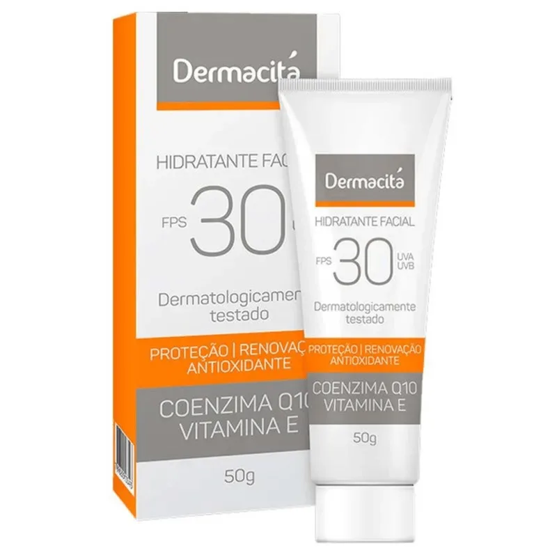 Hidratante Facial FPS30 Dermacitá 50g Coenzima Q10 e Vitamina E
