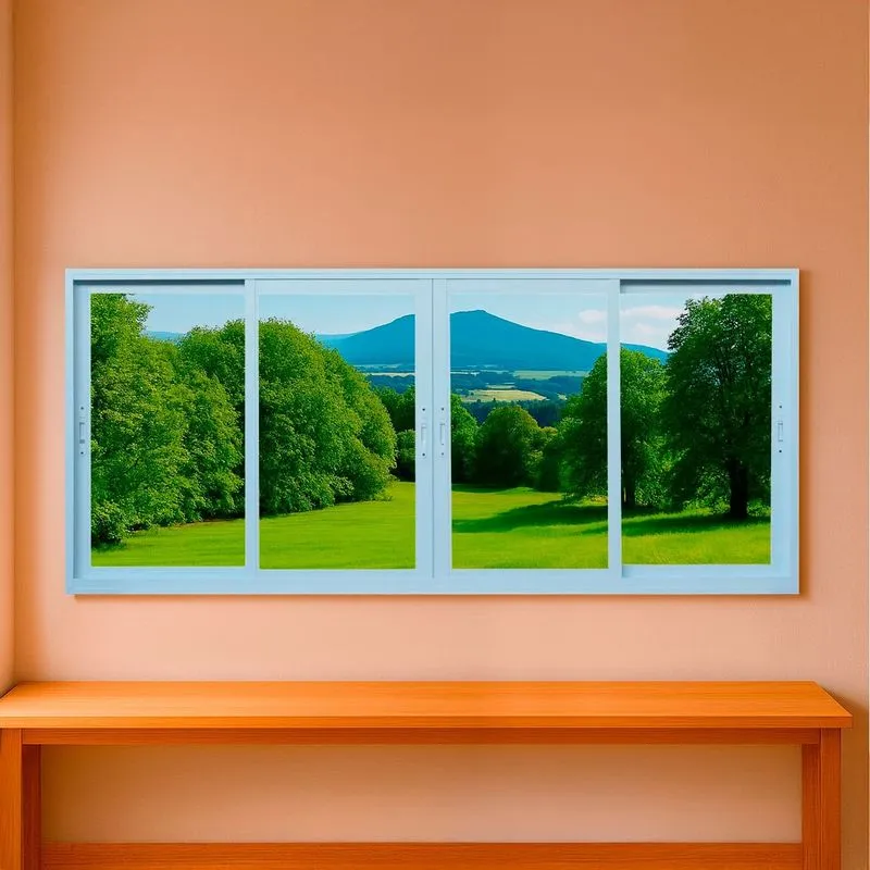 Janela Correr 4 Folhas Vidro 200cm X 100cm Vidro Temperado 6cm Fábrica Do Alumínio Branco