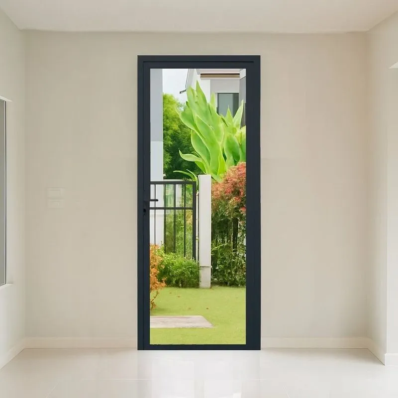 Porta Vidro 1 Folha Vidro Segurança 6mm 0,90x2,15m Fábrica Do Alumínio Preto