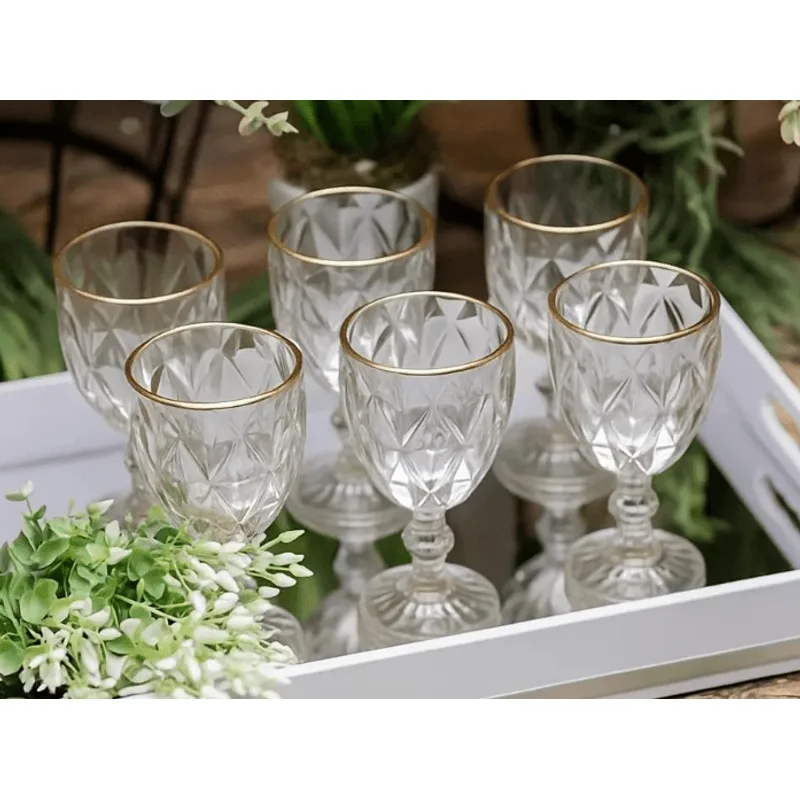 Jogo De Taças Luxx Ellegance 330ml 6 Und Cristal Gold Bord