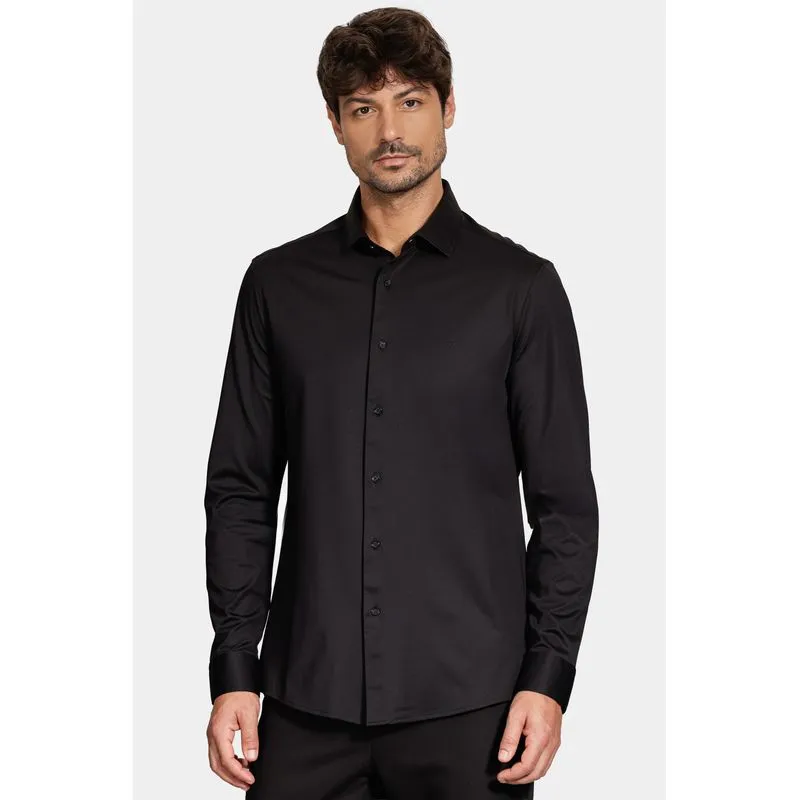 Camisa Slim A-70 Fio Duplo Mercerizado Preto - P