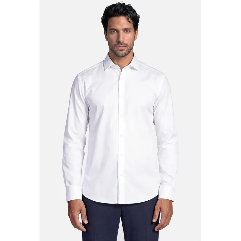 Camisa Manga Longa Slim Poliviscose de Bambu Stretch Branco - P
