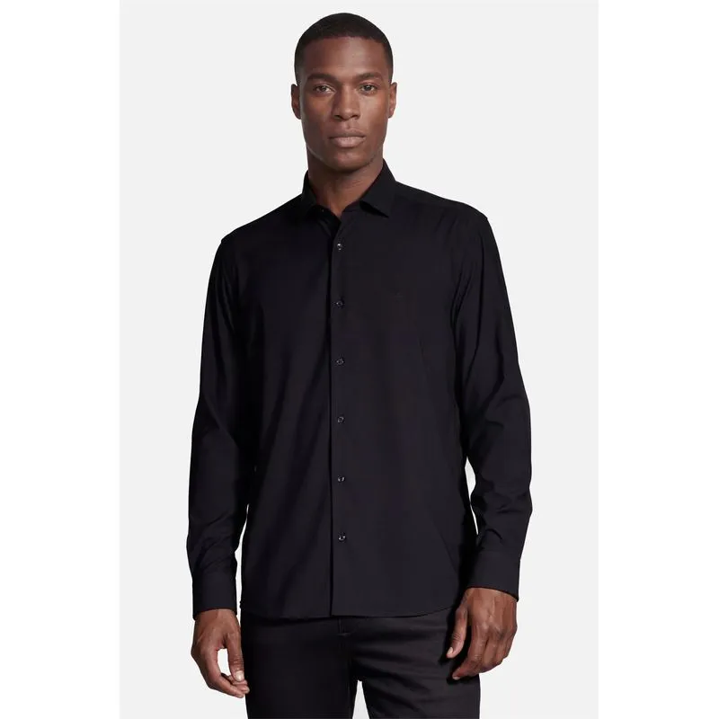 Camisa Manga Longa Slim Poliviscose de Bambu Stretch Preto - XGG