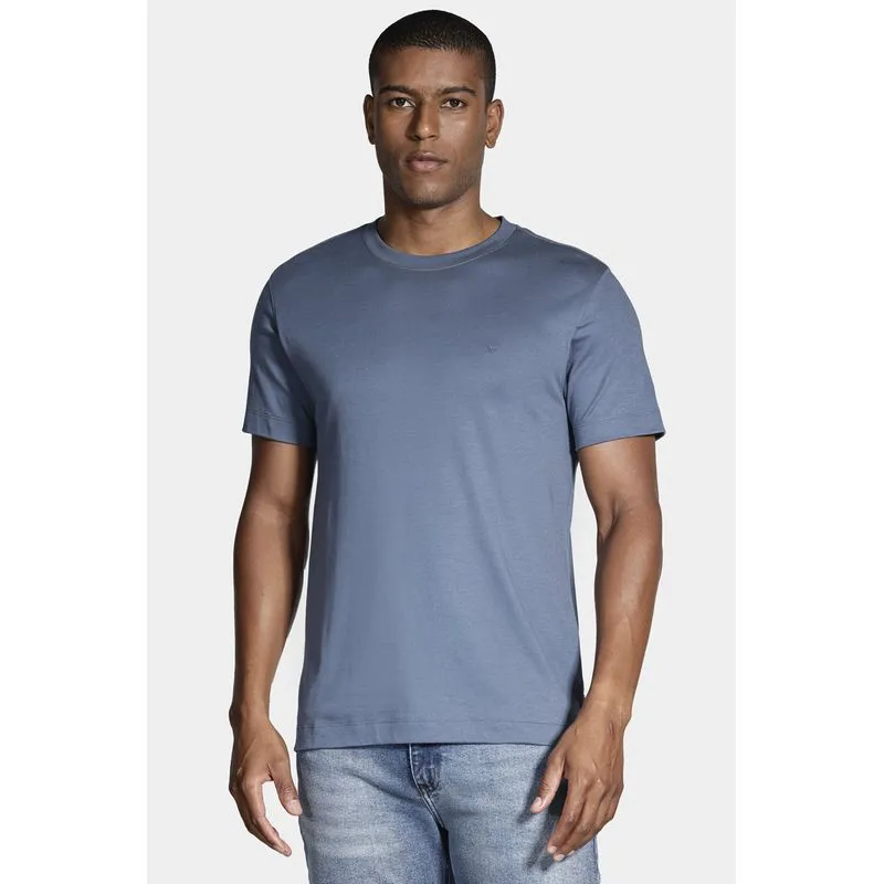 Camiseta Manga Curta Interlock Pima Azul Alumínio - M