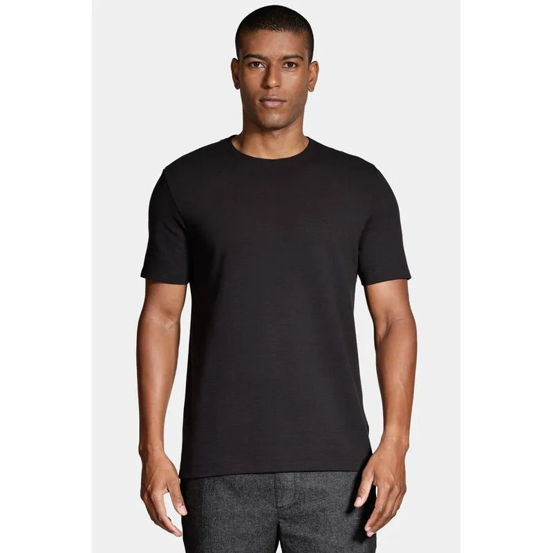 Camiseta Basica Manga Curta Com Textura Ottoman Preto - XGG