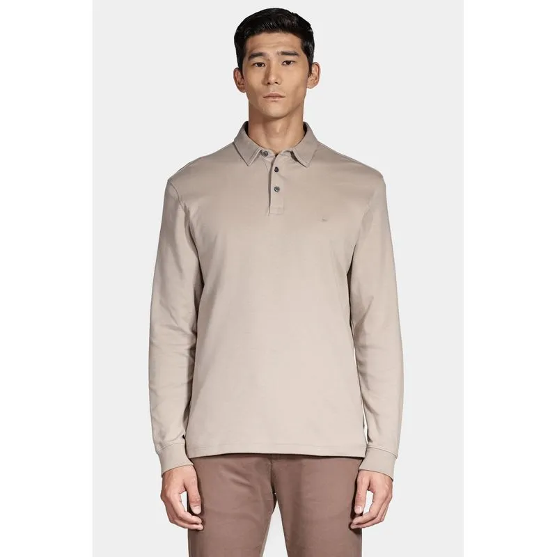 Polo Interlock Pima Long Sleeve Amendoa - G