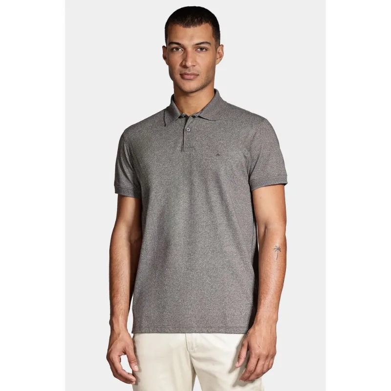 Polo Manga Curta Piquet Gola Jacquard Verde Militar - XXG