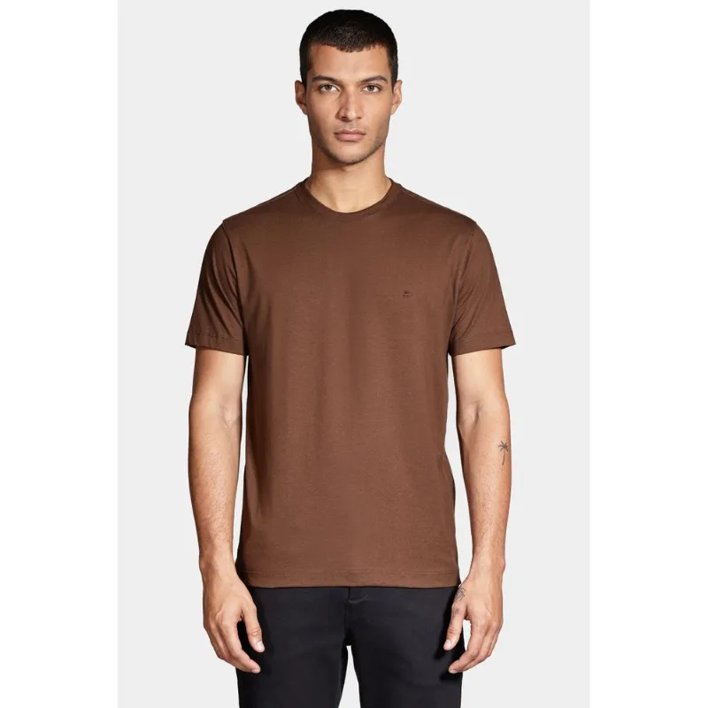 Camiseta Manga Curta Básica Marrom Chocolate - XGG