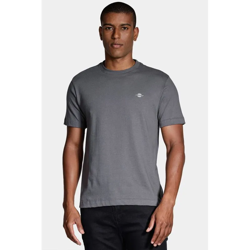 Camiseta Manga Curta Patch Cinza Grafite - G