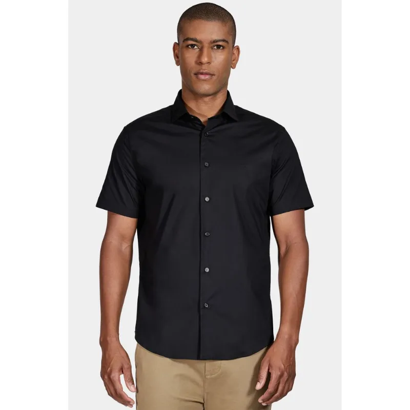 Camisa Slim Tricoline Com Stretch Preto - G