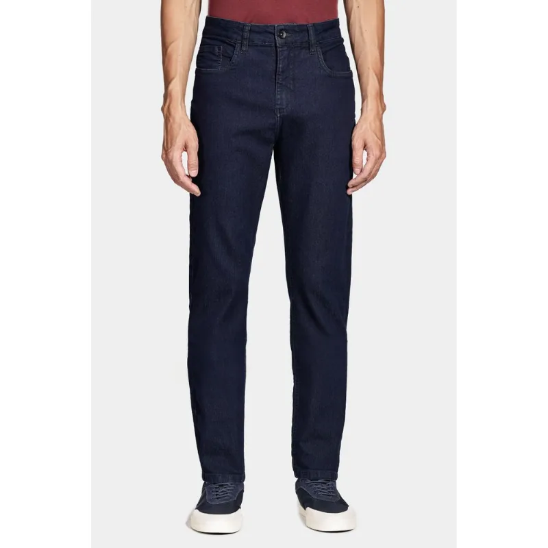 Calça Jeans Slim Escura Azul Escuro - 46
