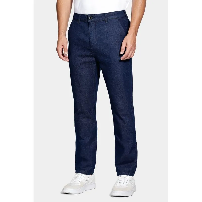 Calça Jeans Chino Slim Raw Azul Escuro - 46