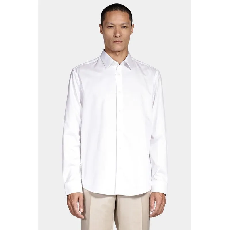Camisa Regular Algodão Egípcio Fio 100 Maquinetada Branco - GG