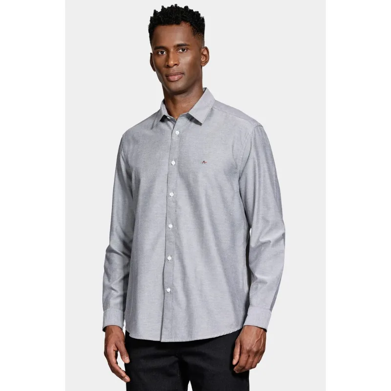 Camisa Manga Longa Regular Sarja Mista Chumbo - G