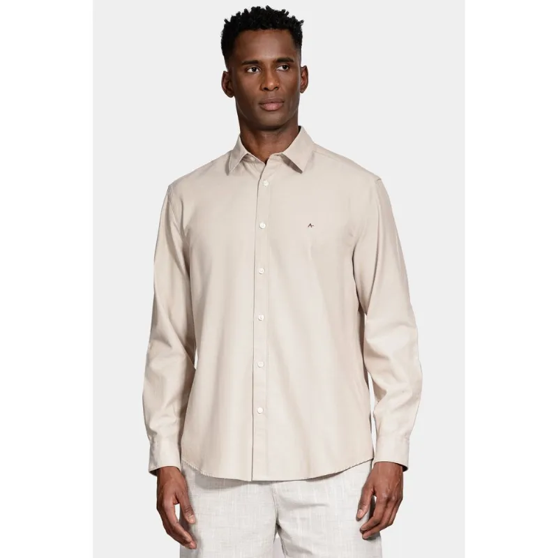 Camisa Manga Longa Regular Sarja Mista Caqui - XGG