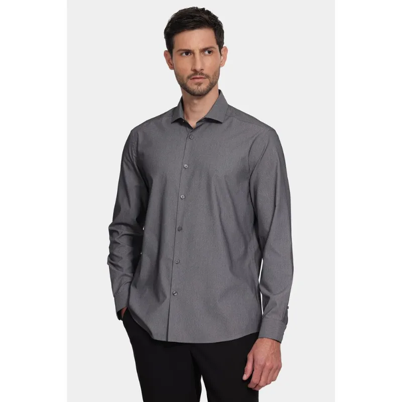 Camisa Manga Longa Algodão Misto Chumbo - GG