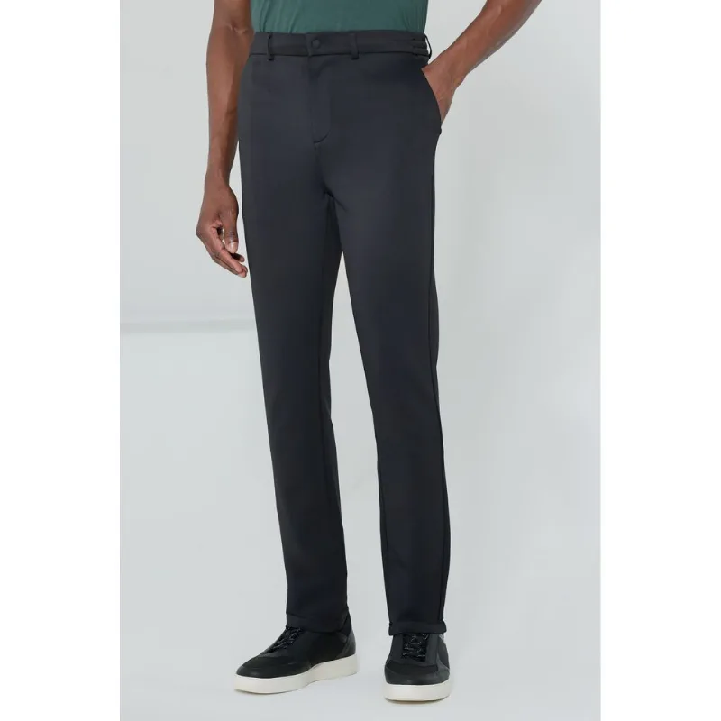 Calça Scuba Super Slim Elástico Lateral Preto - P