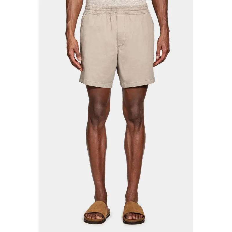 Shorts Elástico Color Sarjado Cáqui - M