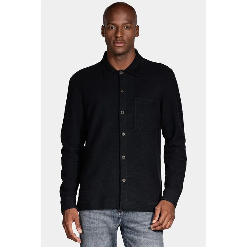 Camisa Manga Longa Move Overshirt Moletom Com Bolso Preto - XGG
