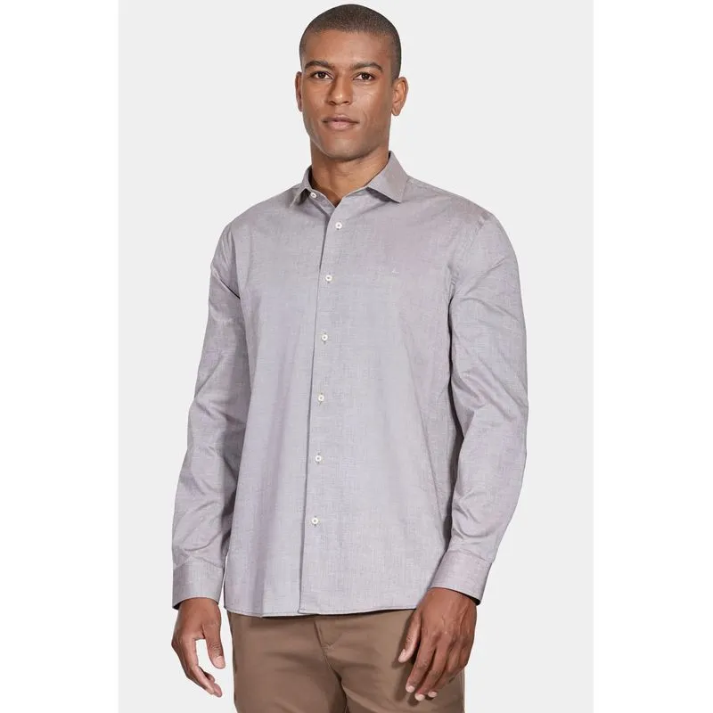 Camisa Manga Longa Cosmo Regular Oxford Marrom - P