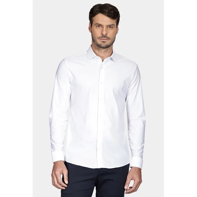 Camisa Manga Longa Slim Tech Flex Lisa Branco - M