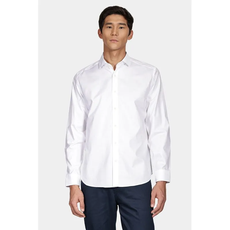 Camisa Manga Longa Slim Sarja Pima Branco - M