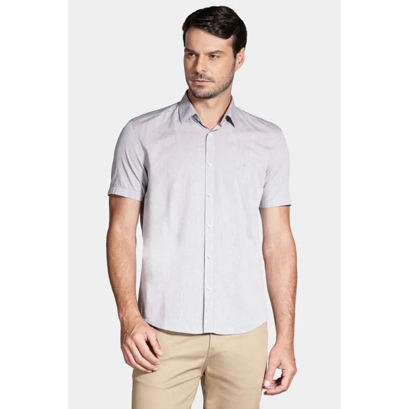 Camisa Manga Curta Algodão Liso Willis Canela - GG