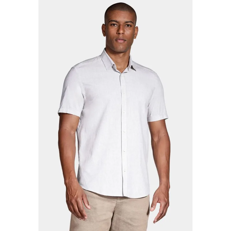 Camisa Manga Curta Slim Algodão Modal Boa Vista Cáqui - XGG