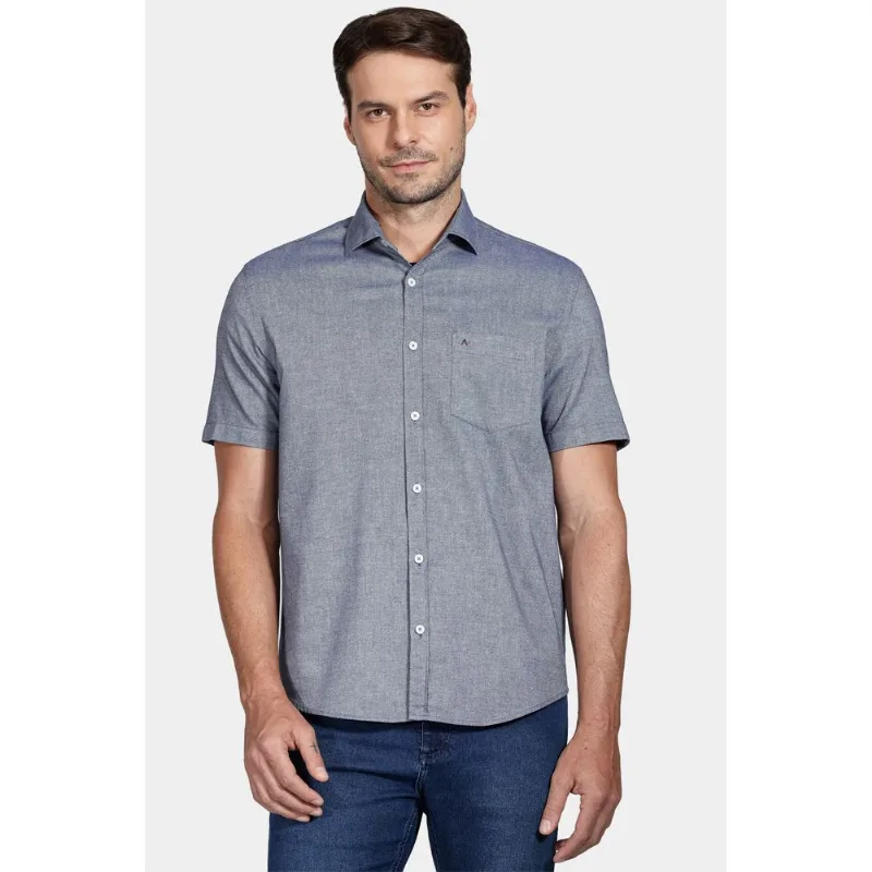 Camisa Regular Bolso Colors Azul Escuro - M