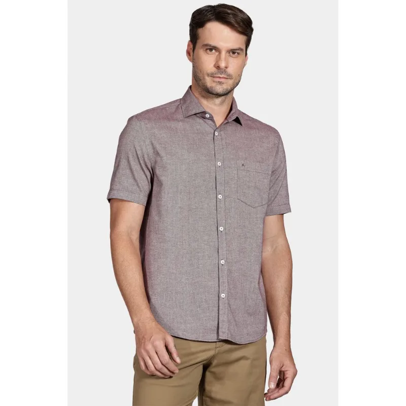Camisa Regular Bolso Colors Bordeaux - M