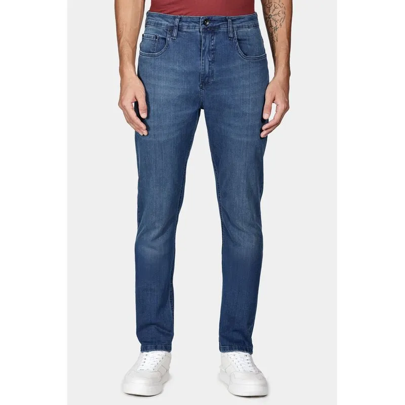 Calça Jeans Slim Power Blue Intense Azul Escuro - 46