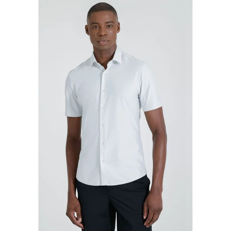Camisa Piquet Biodegradável Manga Curta Gelo - M