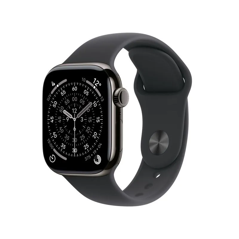 Apple Watch Series 11 (GPS + Cellular) 46 mm Caixa Ardósia de Titânio com Pulseira Esportiva Preta M/G