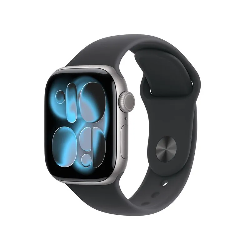 Apple Watch Series 11 (GPS + Cellular) 46 mm Caixa Cinza-espacial de Alumínio com Pulseira Esportiva Preta M/G