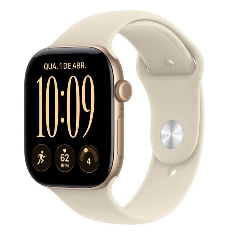 Apple Watch Series 12 (GPS 42 mm) Caixa Dourado-claro de Alumínio com Pulseira Esportiva Areia M/G - MJEE4BE