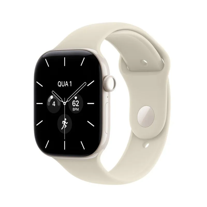 Apple Watch Series 12 GPS + Cellular 46 mm Branco-pérola em Cerâmica com Pulseira Esportiva Areia M/L