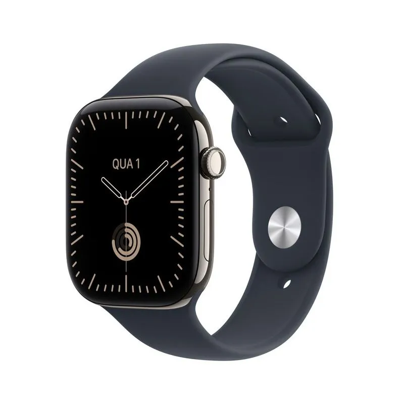 Apple Watch Series 12 GPS + Cellular 46 mm Natural em Titânio com Pulseira Esportiva Azul-marinho S/M