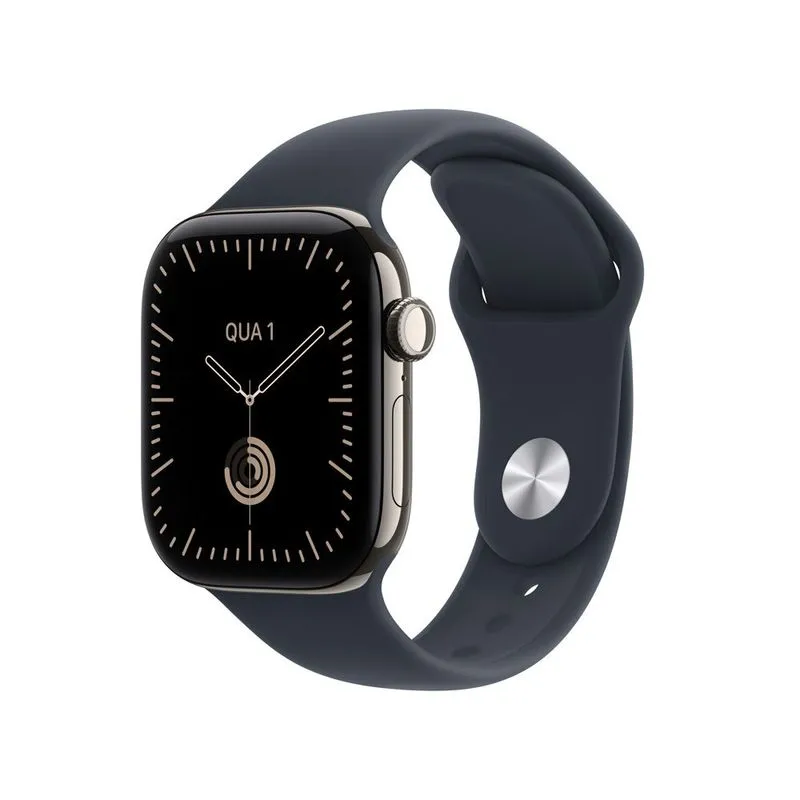 Apple Watch Series 12 GPS + Cellular 42 mm Natural em Titânio com Pulseira Esportiva Azul-marinho S/M